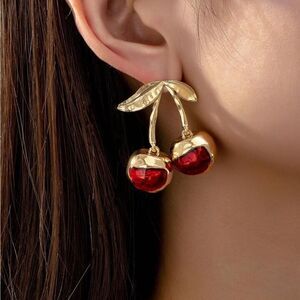 Cherry drop earrings S699